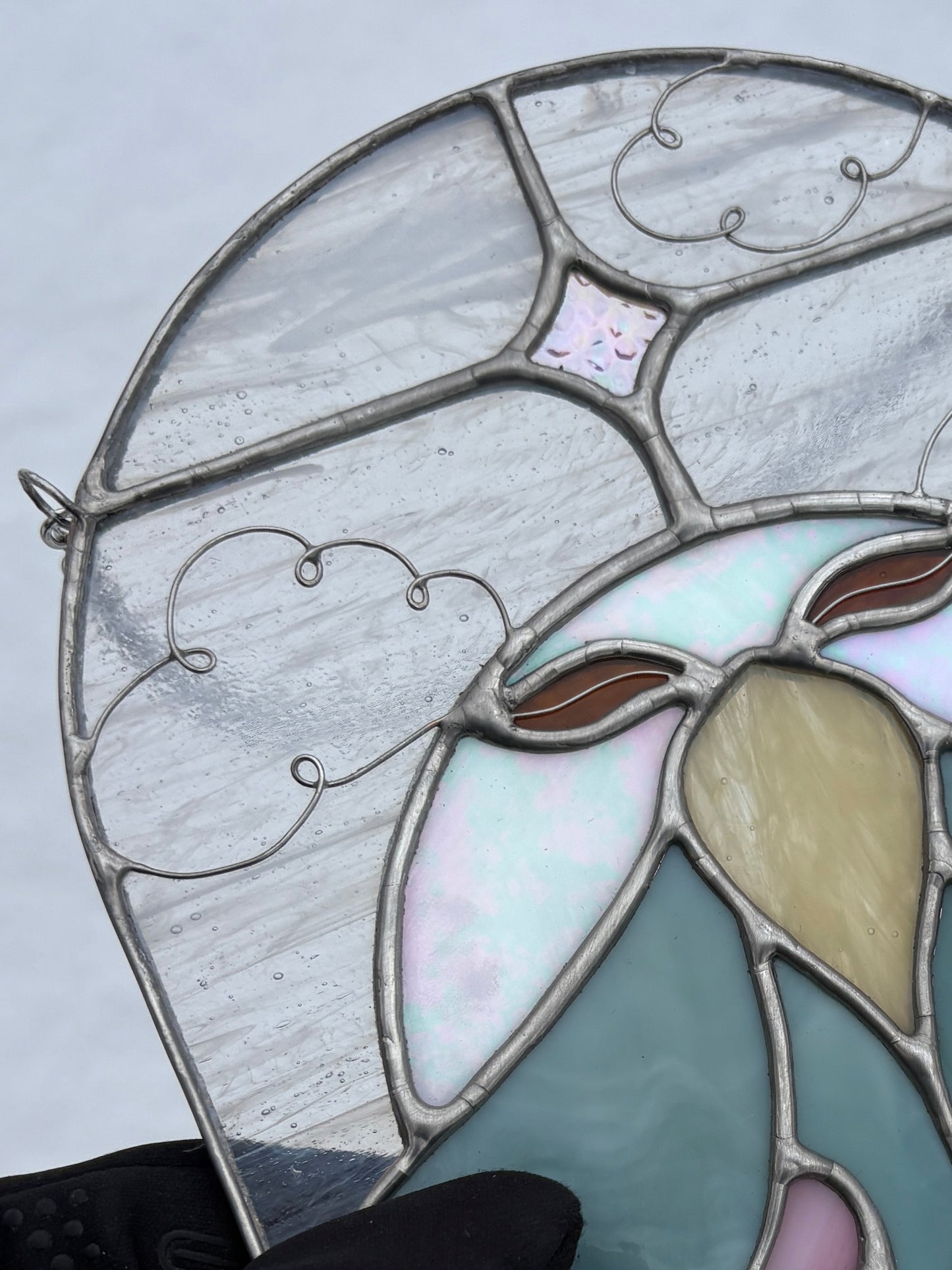 Lunar Moth Stained Glass Suncatcher