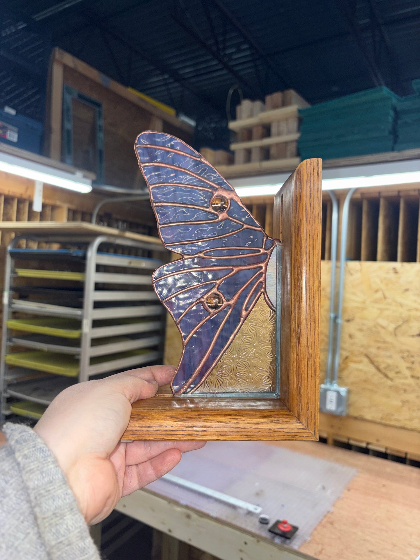 Butterfly Wing Stained Glass Bookends