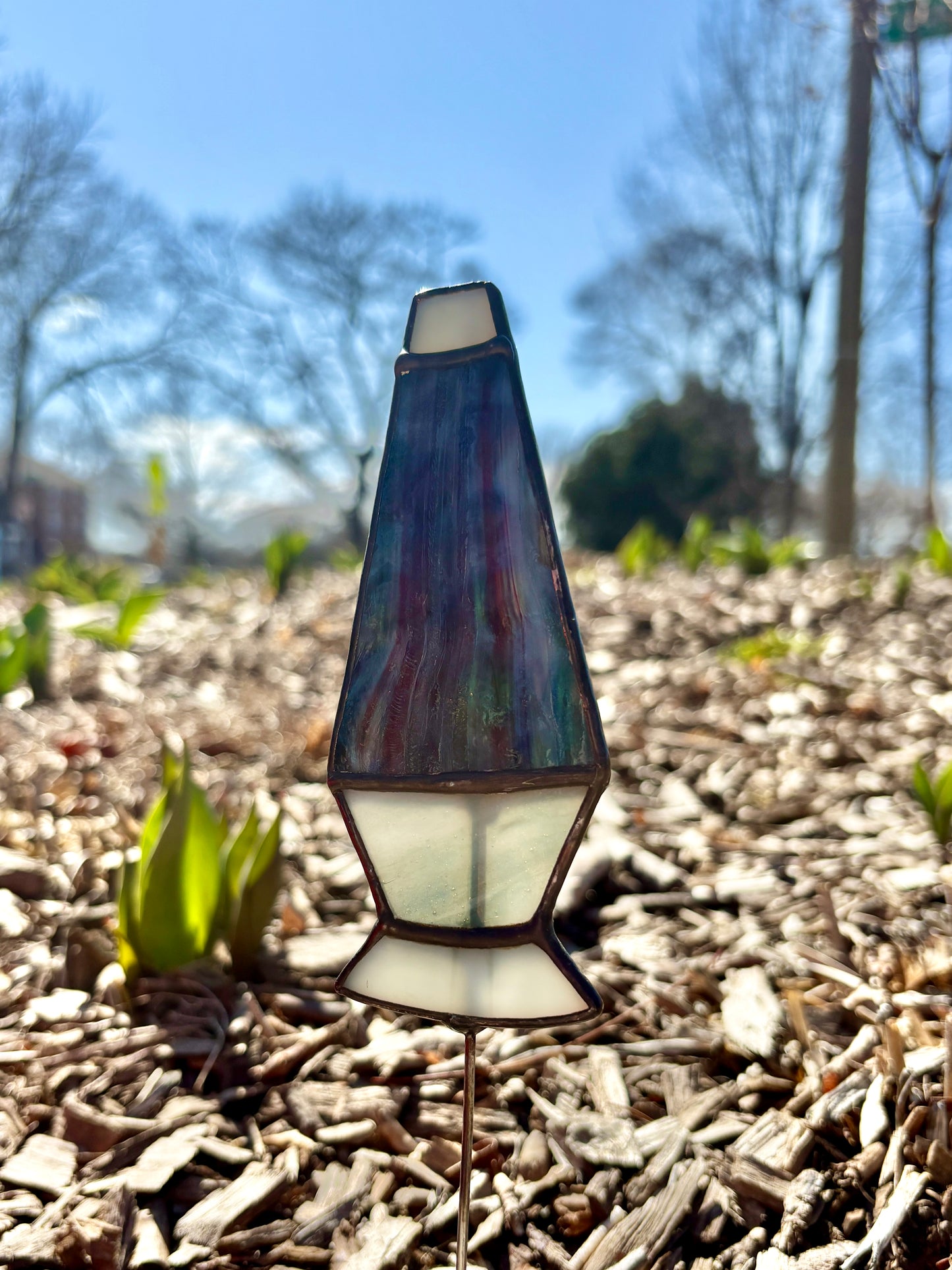 Lava Lamp Stained Glass Garden Stake