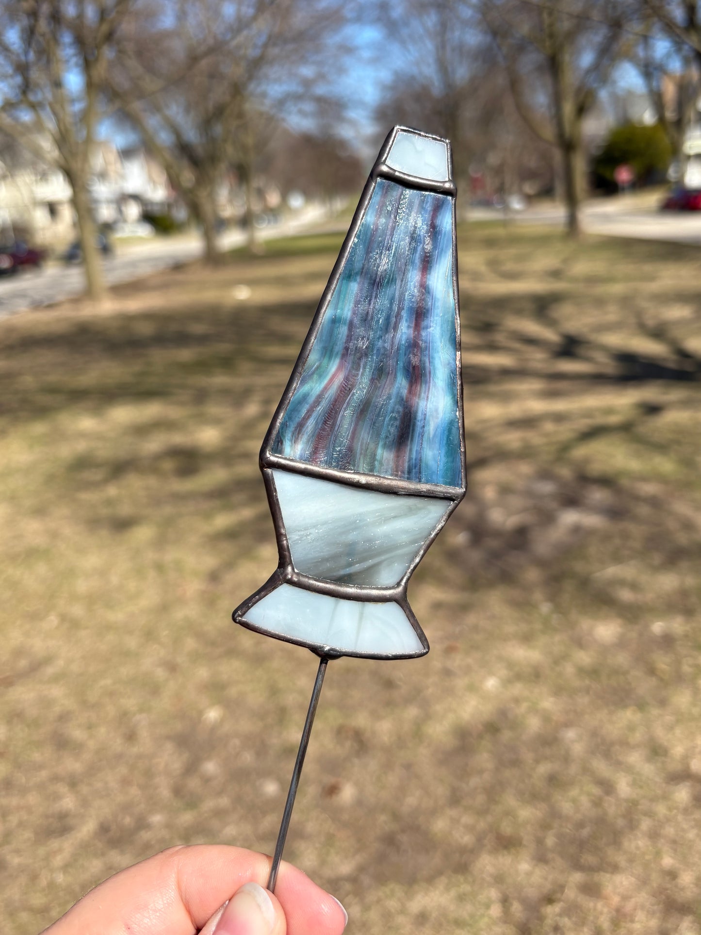 Lava Lamp Stained Glass Garden Stake