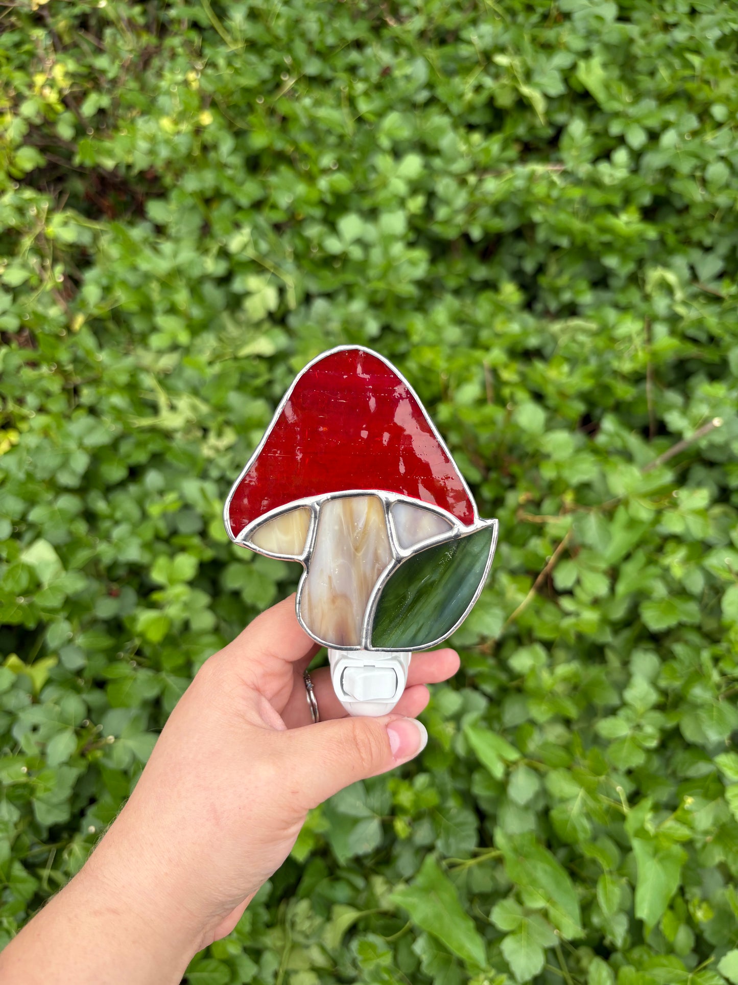 Red Mushroom Stained Glass Nightlight