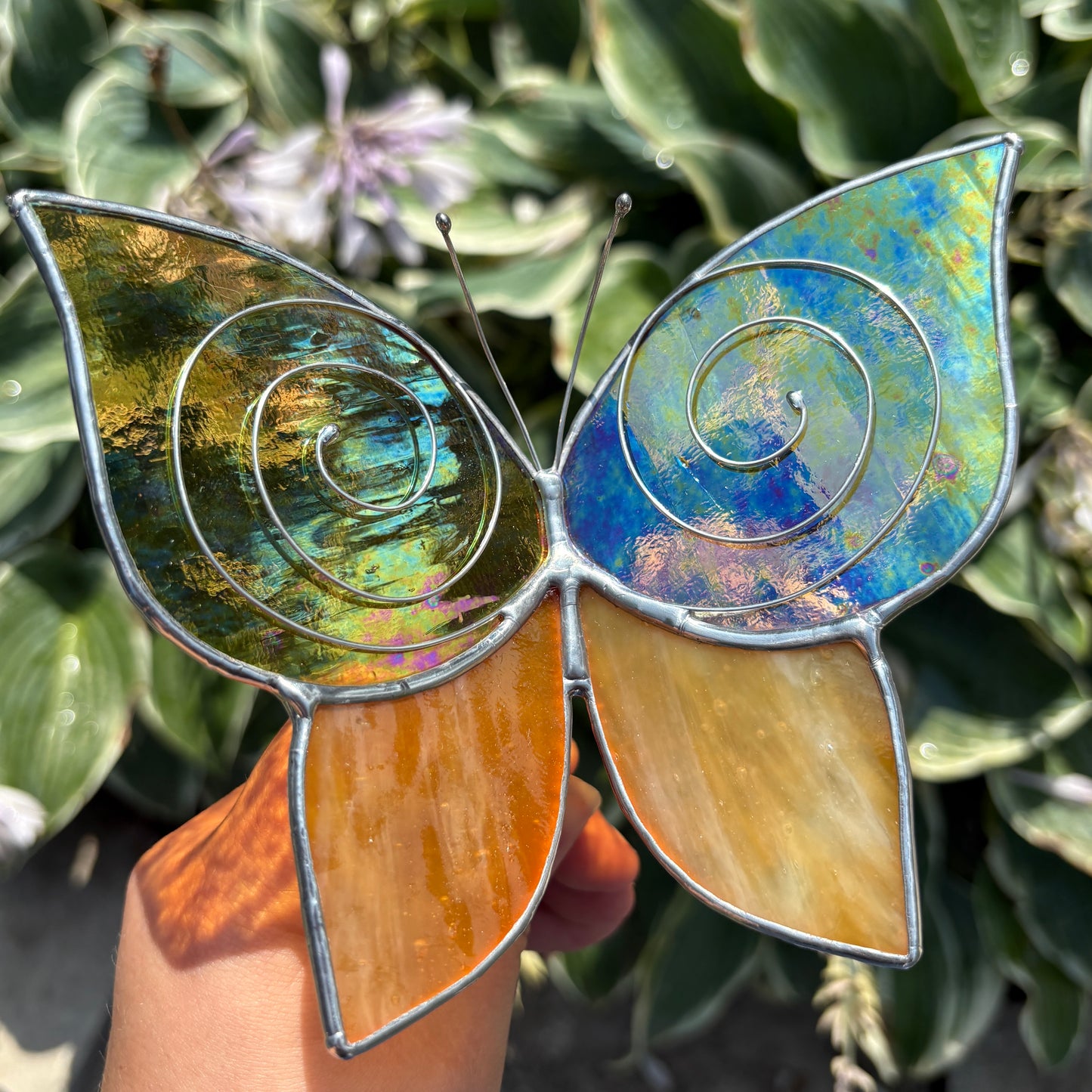Butterfly Stained Glass Garden Stake