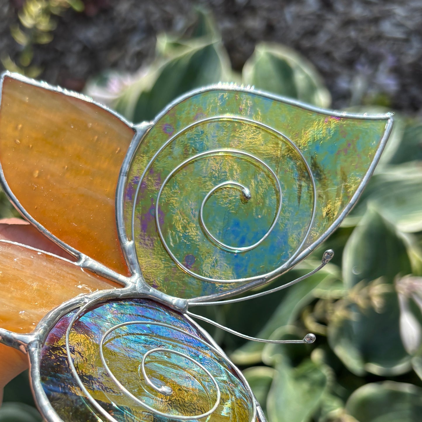 Butterfly Stained Glass Garden Stake
