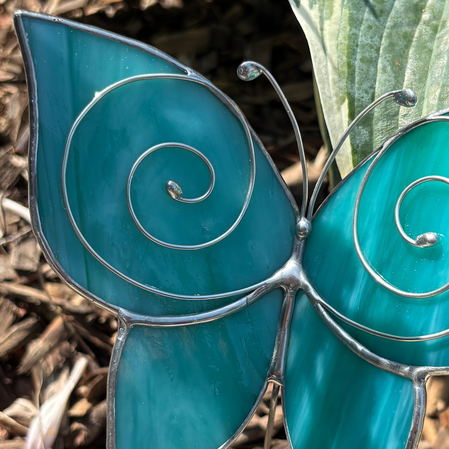 Butterfly Stained Glass Garden Stake