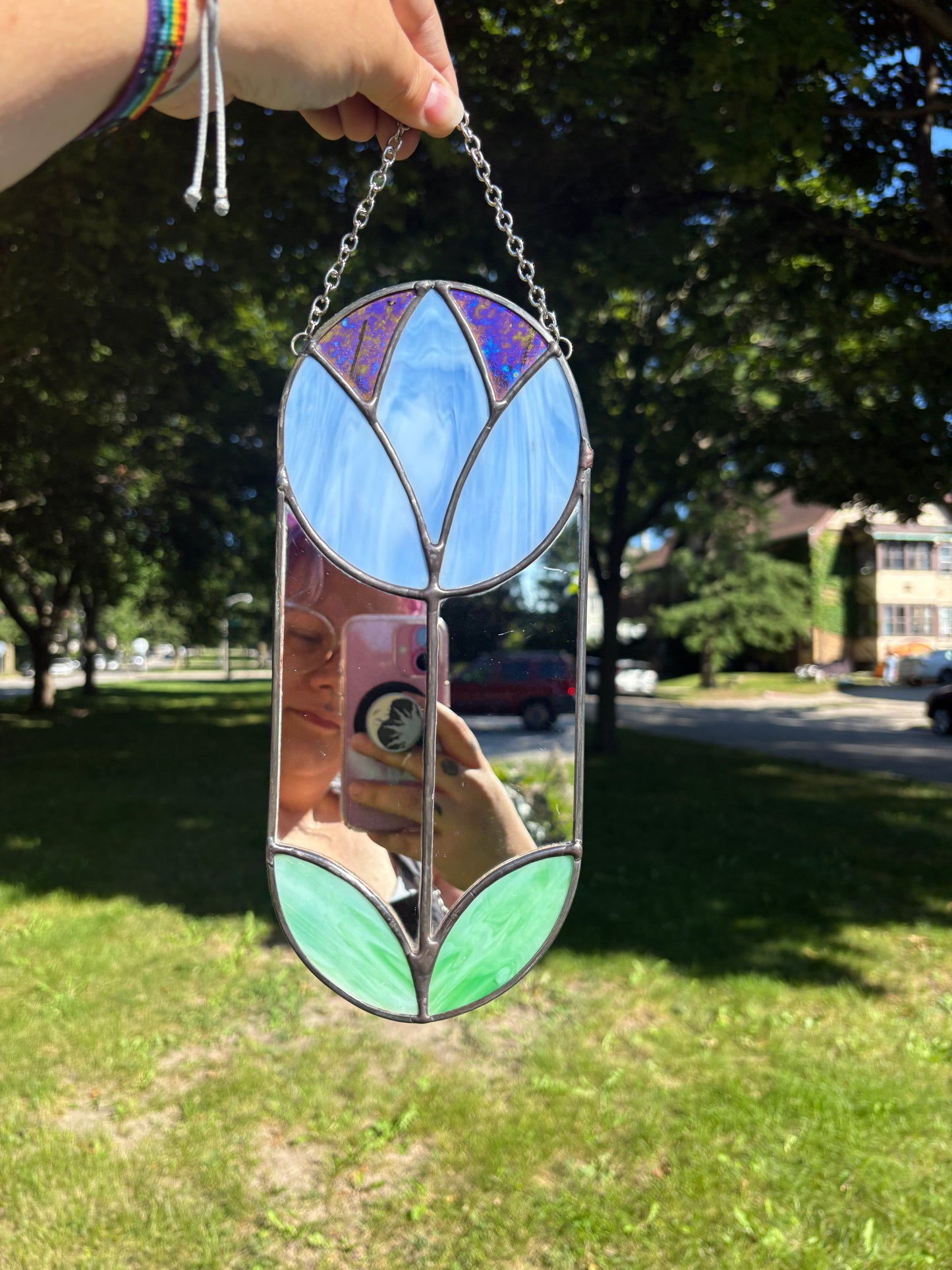 Simple Flower Mirror Stained Glass
