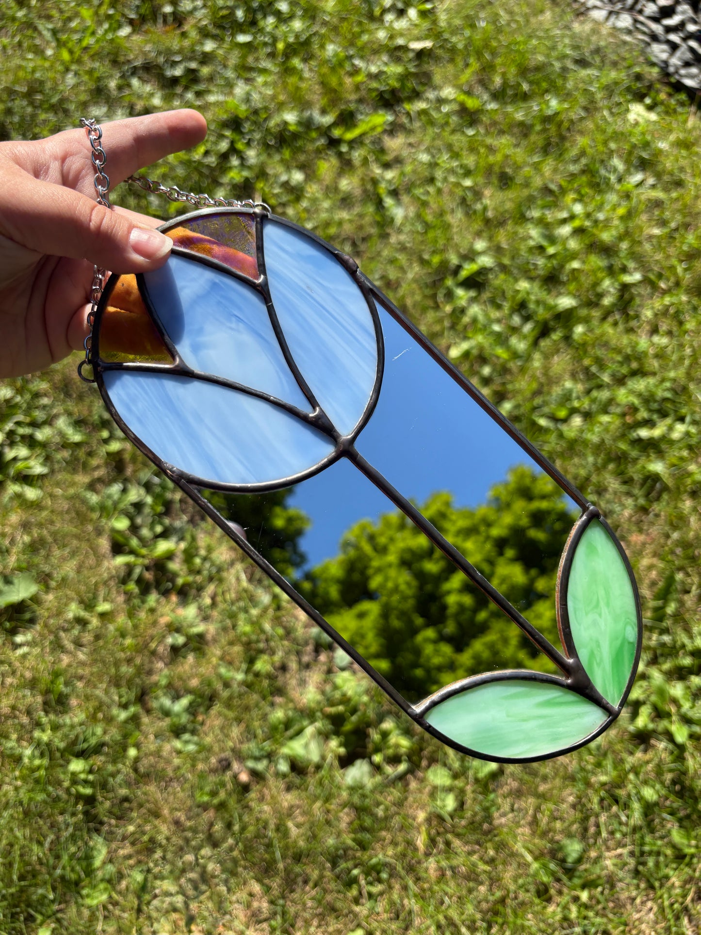 Simple Flower Mirror Stained Glass