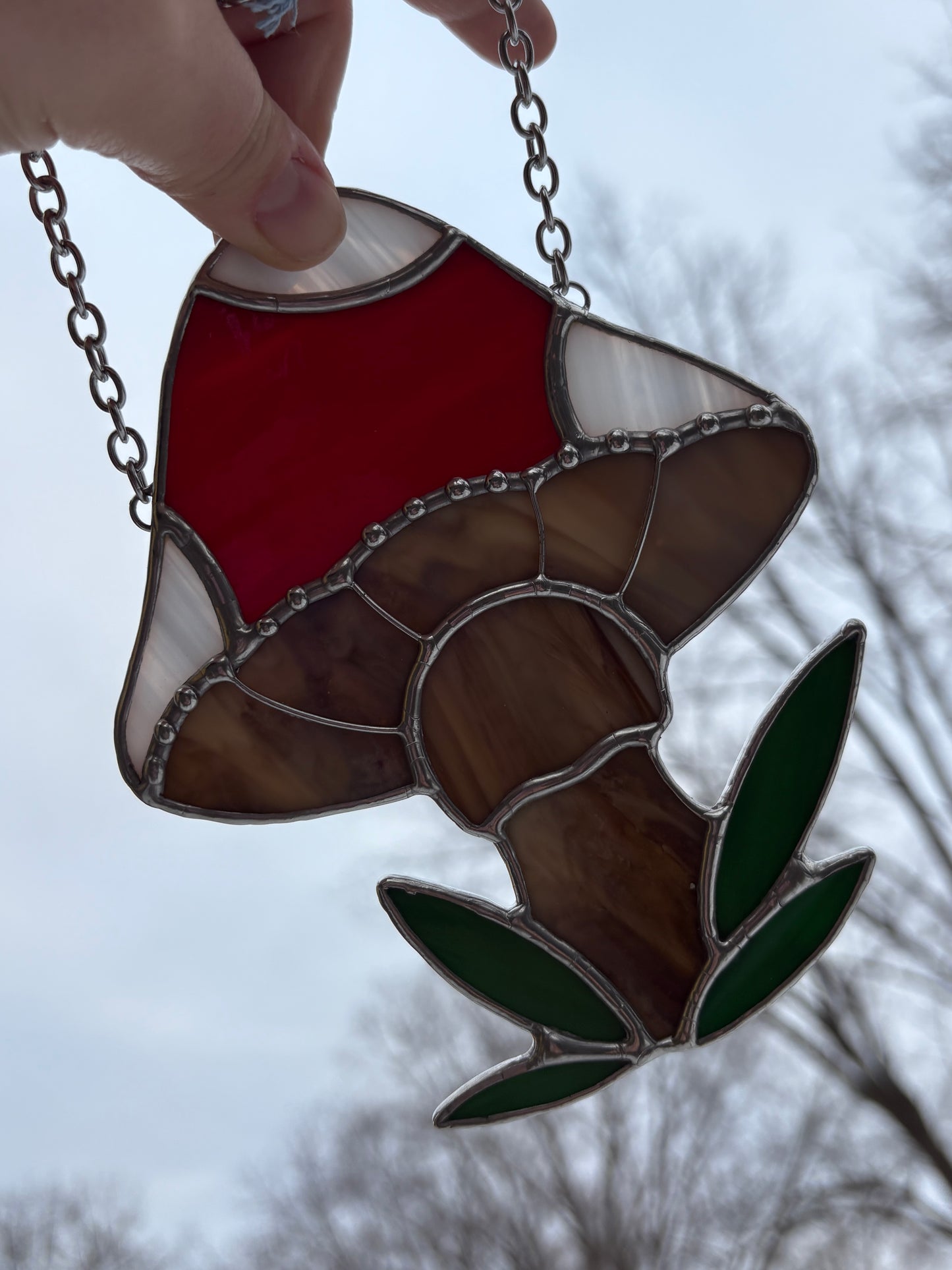Red Mushroom Cap Stained Glass