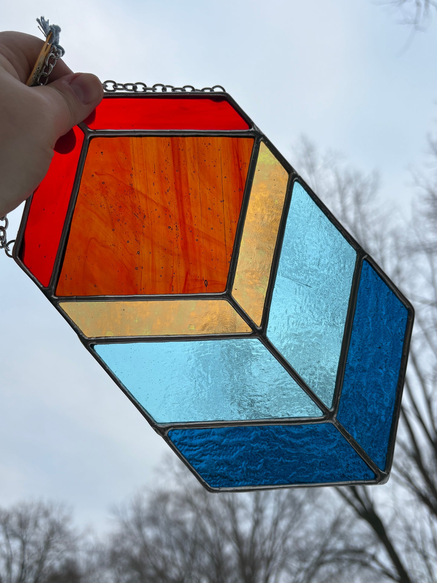 Geometric Stained Glass Suncatcher