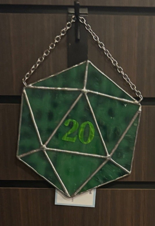 D20 Die Stained Glass