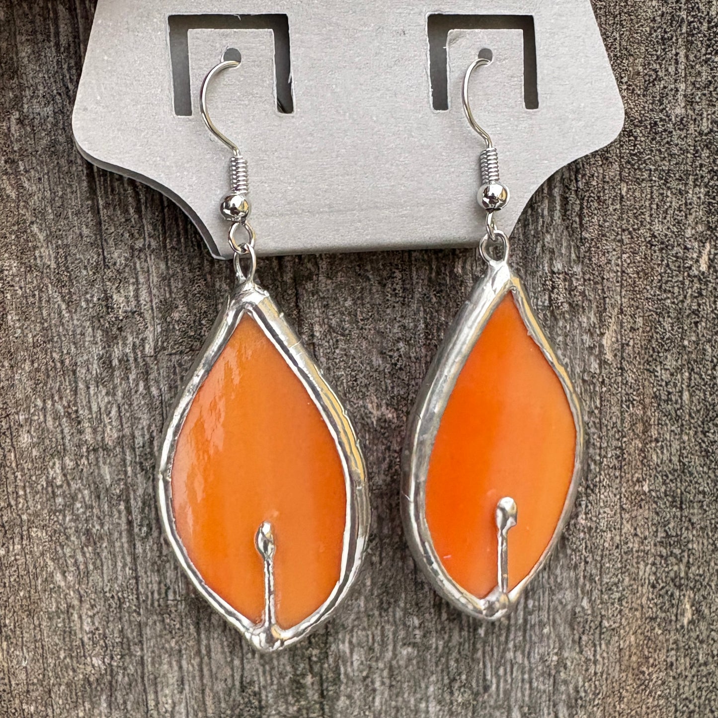 Candle Flame Stained Glass Earrings