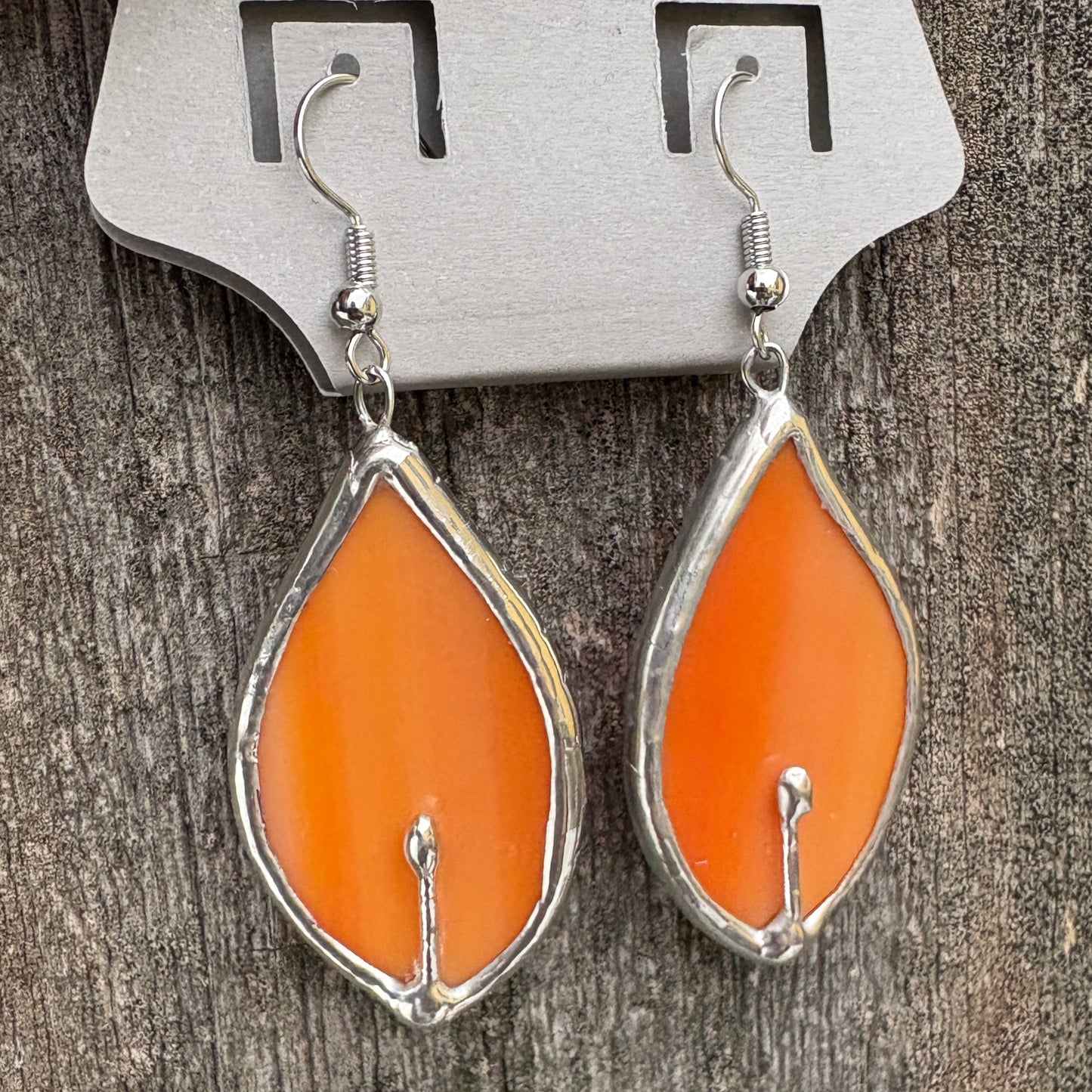 Candle Flame Stained Glass Earrings