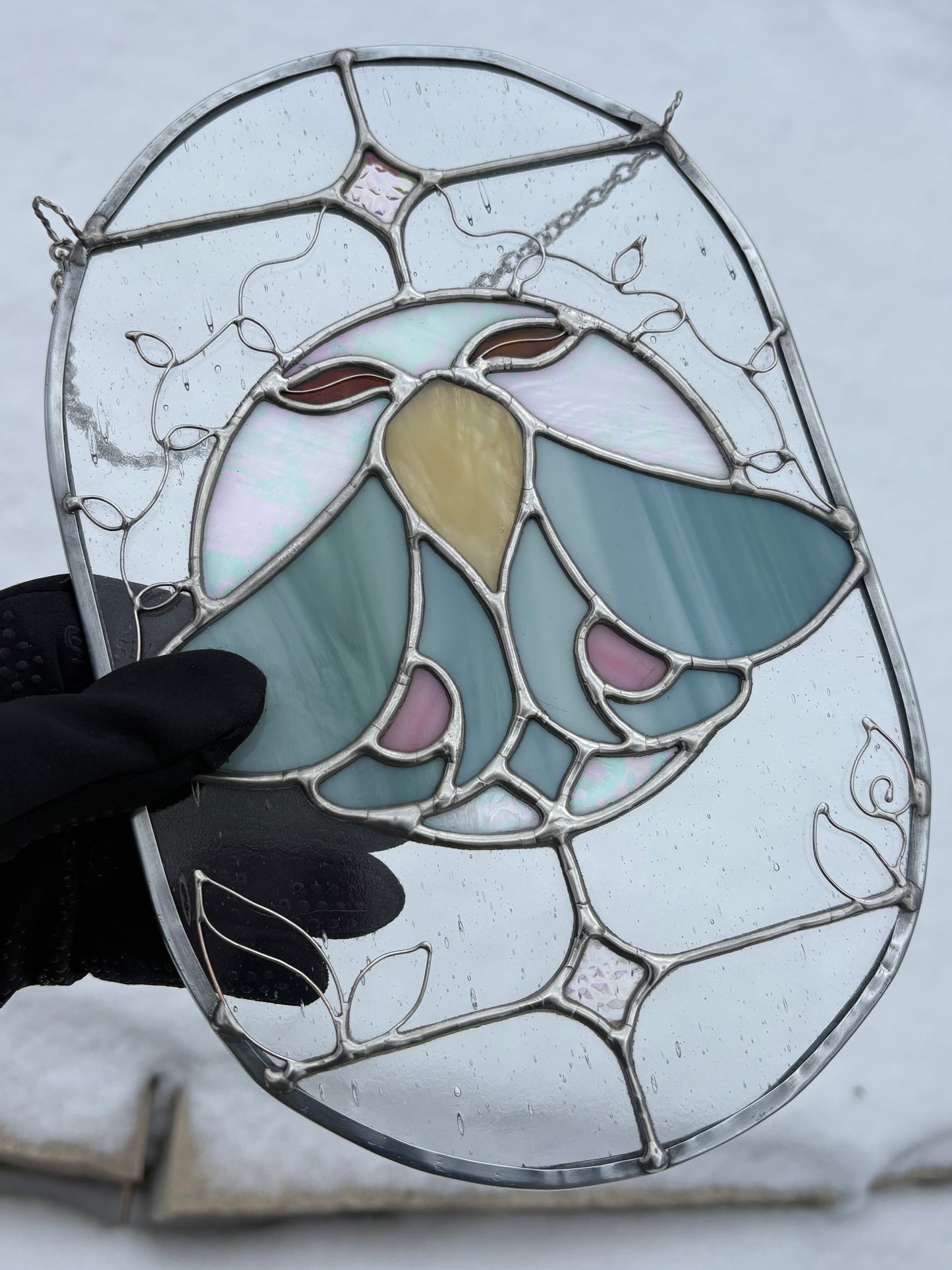 Lunar Moth Stained Glass Suncatcher