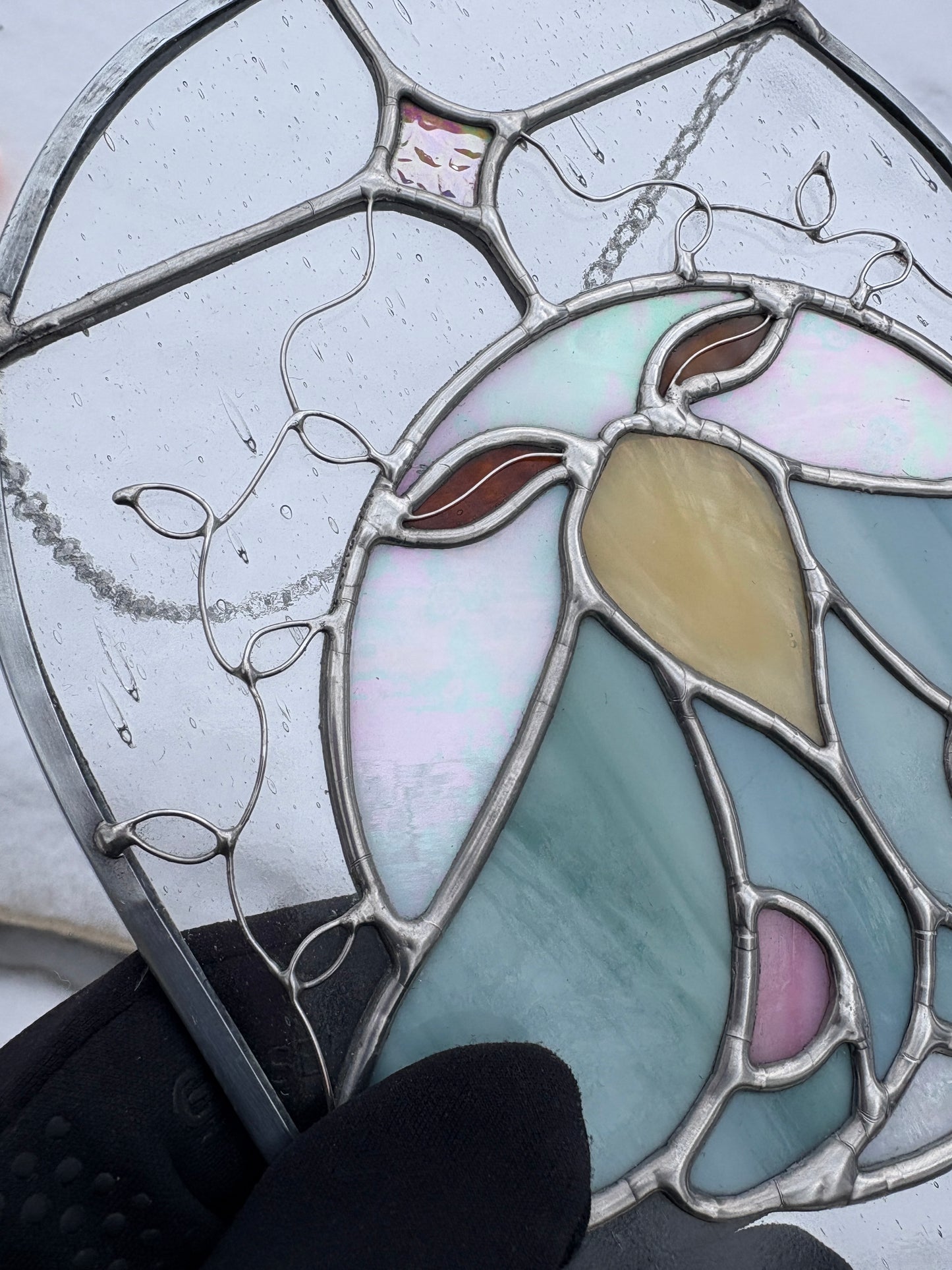 Lunar Moth Stained Glass Suncatcher