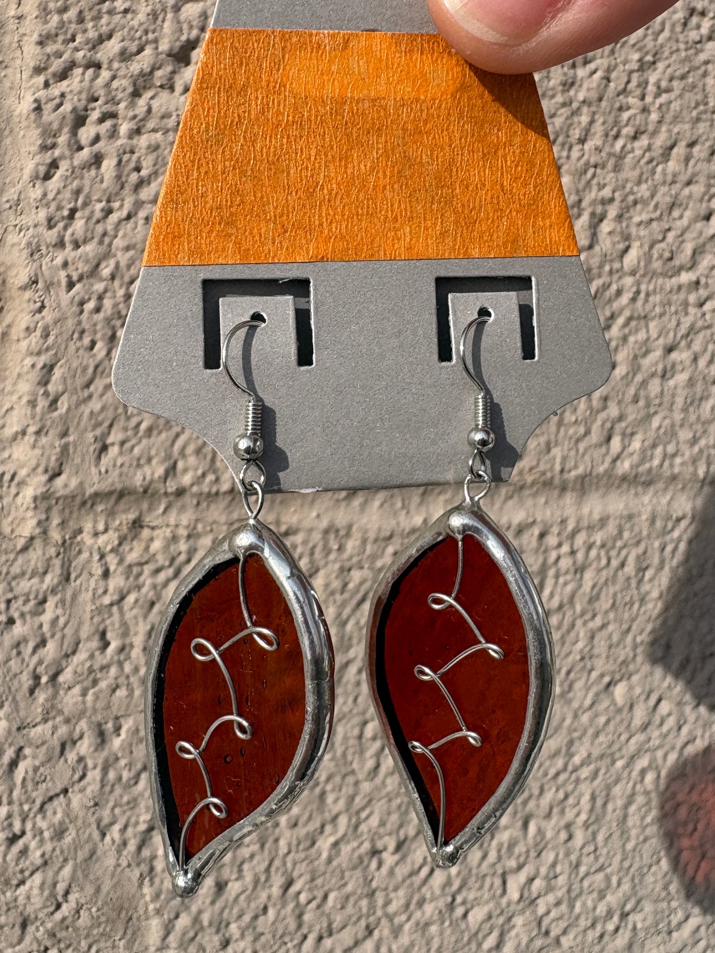 Autumn Leaves Stained Glass Earrings