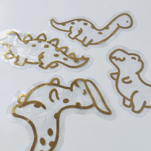 Gold Dinosaur Window Cling