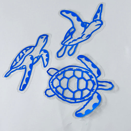 Blue Sea Turtle Window Cling