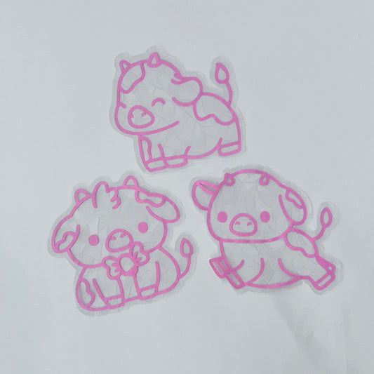 Pink Cow Window Cling