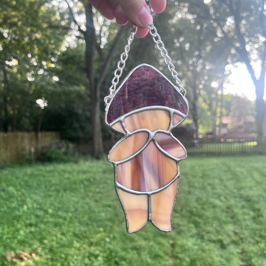 Little Mushie Guy Stained Glass