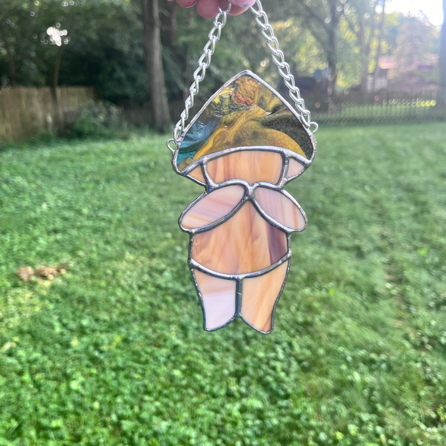 Little Mushie Guy Stained Glass