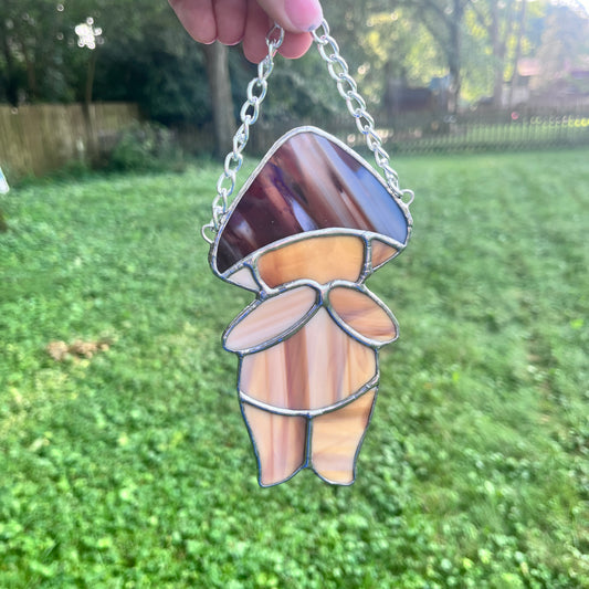 Little Mushie Guy Stained Glass