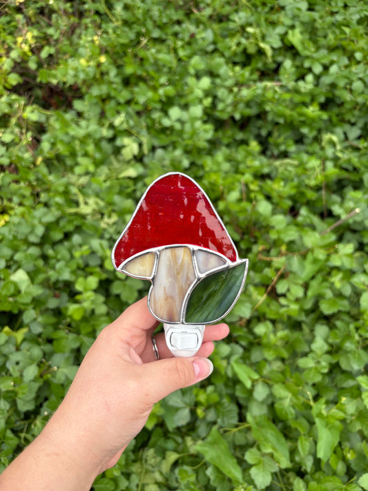 Red Mushroom Stained Glass Nightlight