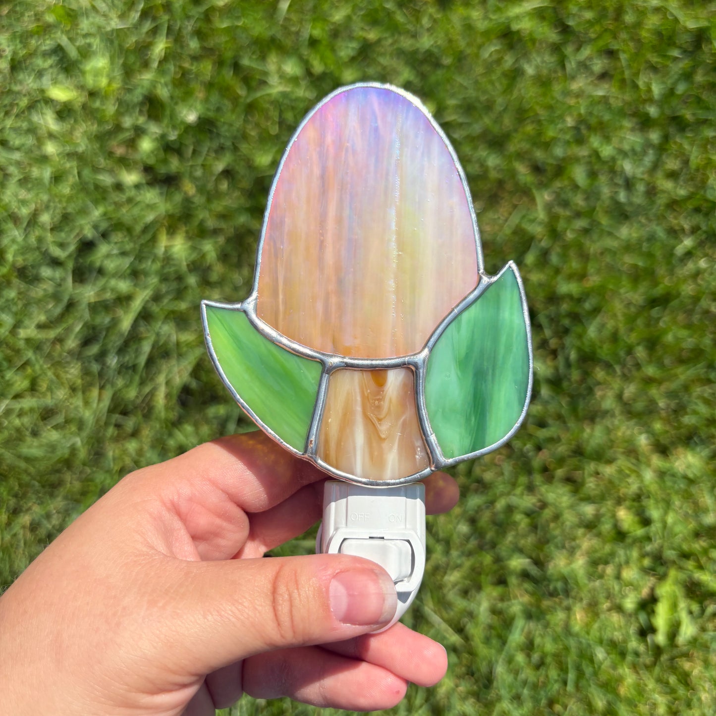 Morel Mushroom Stained Glass Nightlight