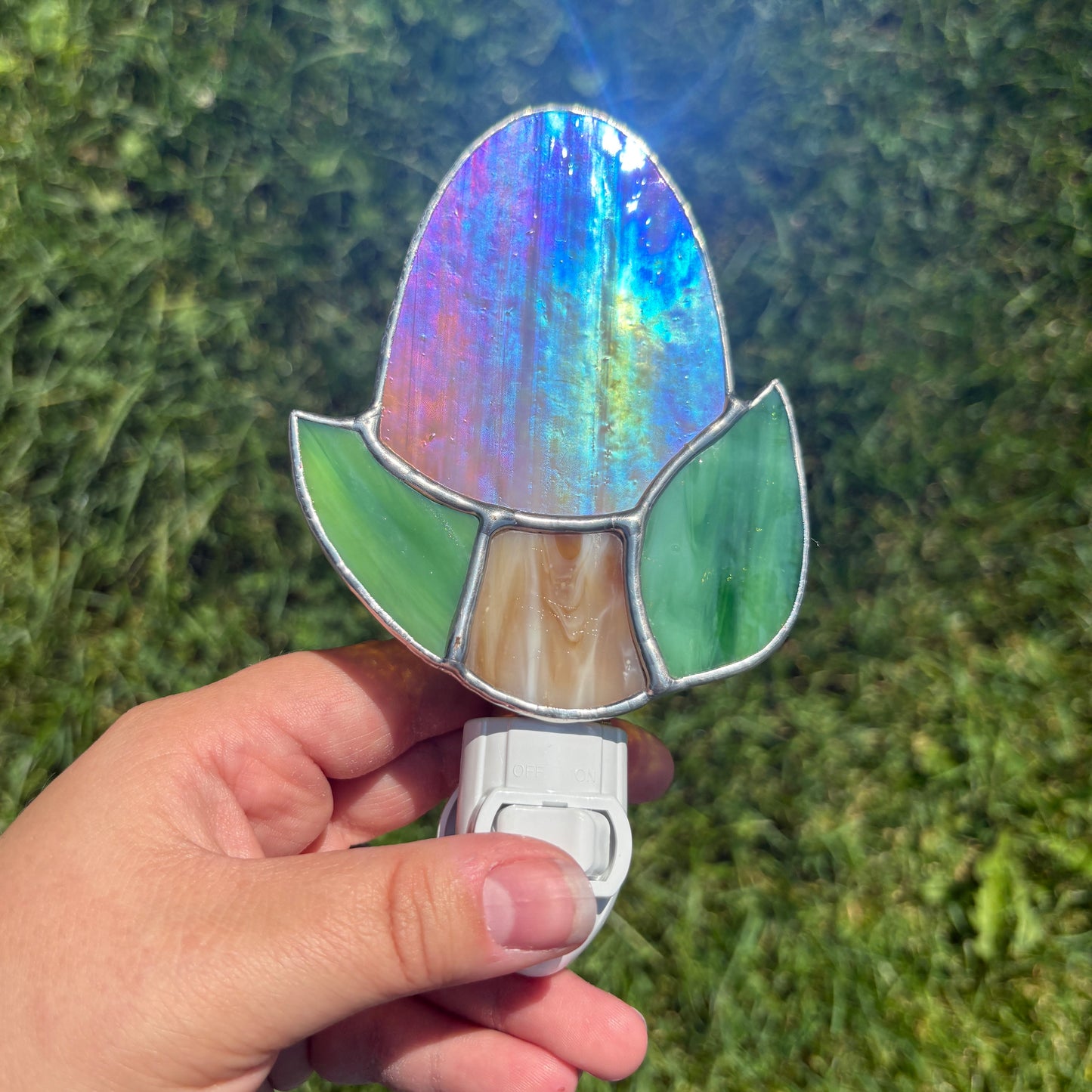 Morel Mushroom Stained Glass Nightlight