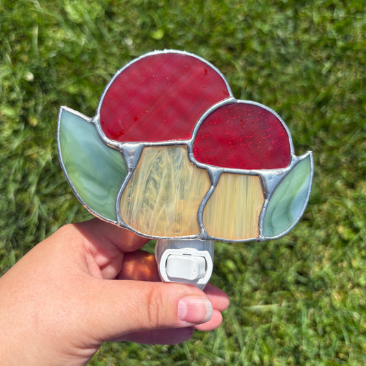 Mushroom Bunch Stained Glass Nightlight