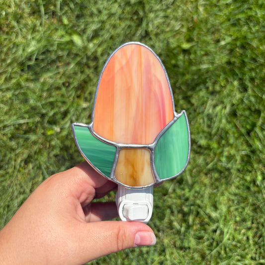 Morel Mushroom Stained Glass Nightlight
