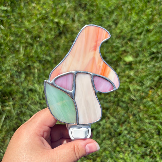 Curvy Mushroom Stained Glass Nightlight