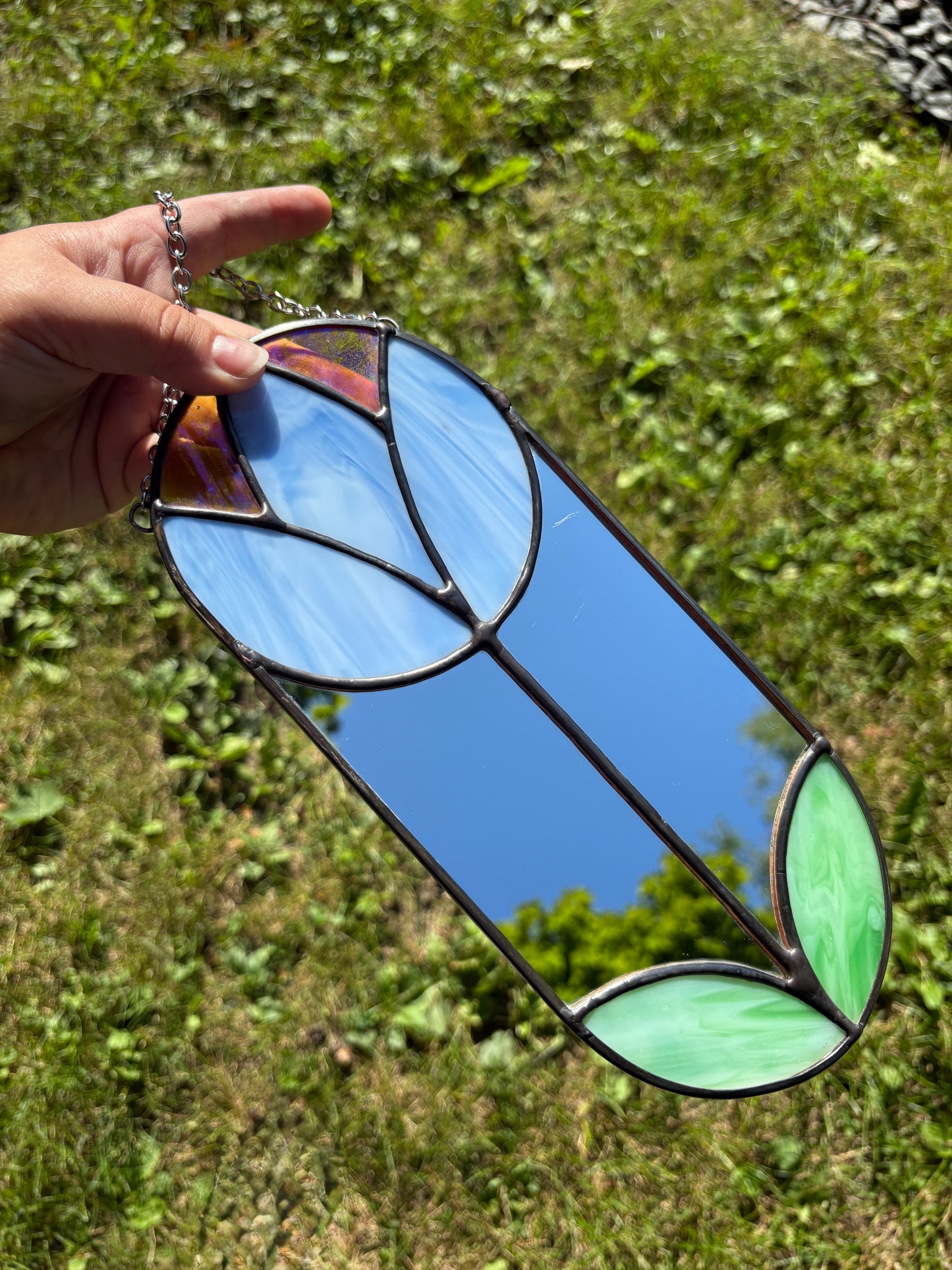 Simple Flower Mirror Stained Glass