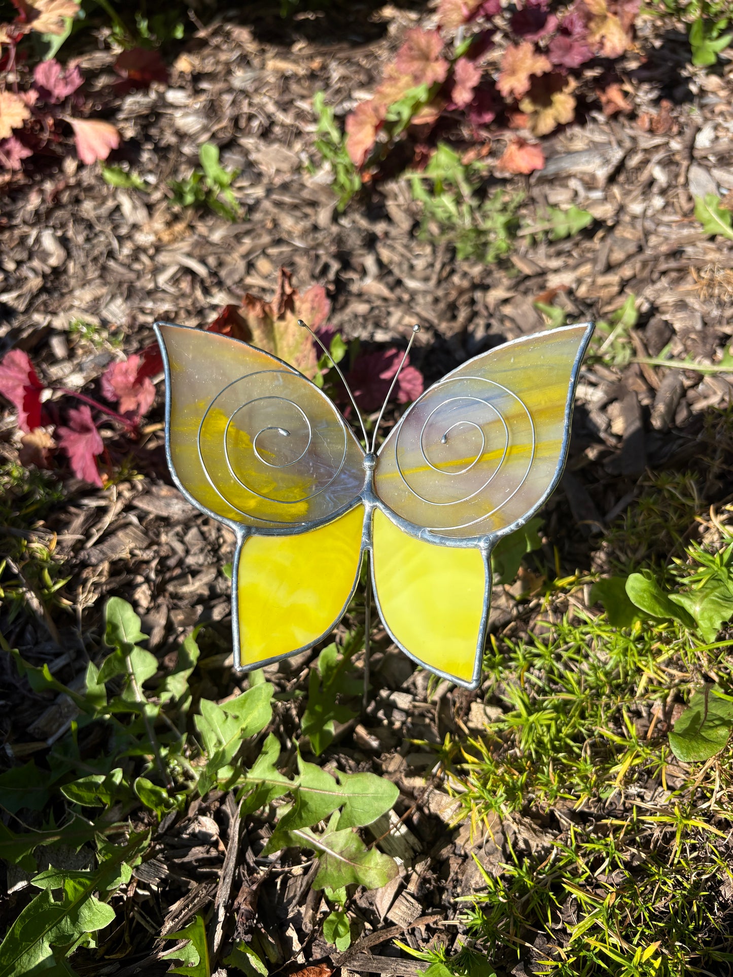 Butterfly Stained Glass Garden Stake