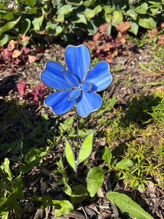 Flower Stained Glass Garden Stake