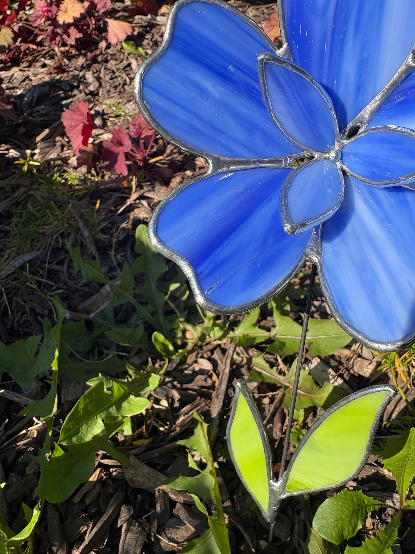 Flower Stained Glass Garden Stake