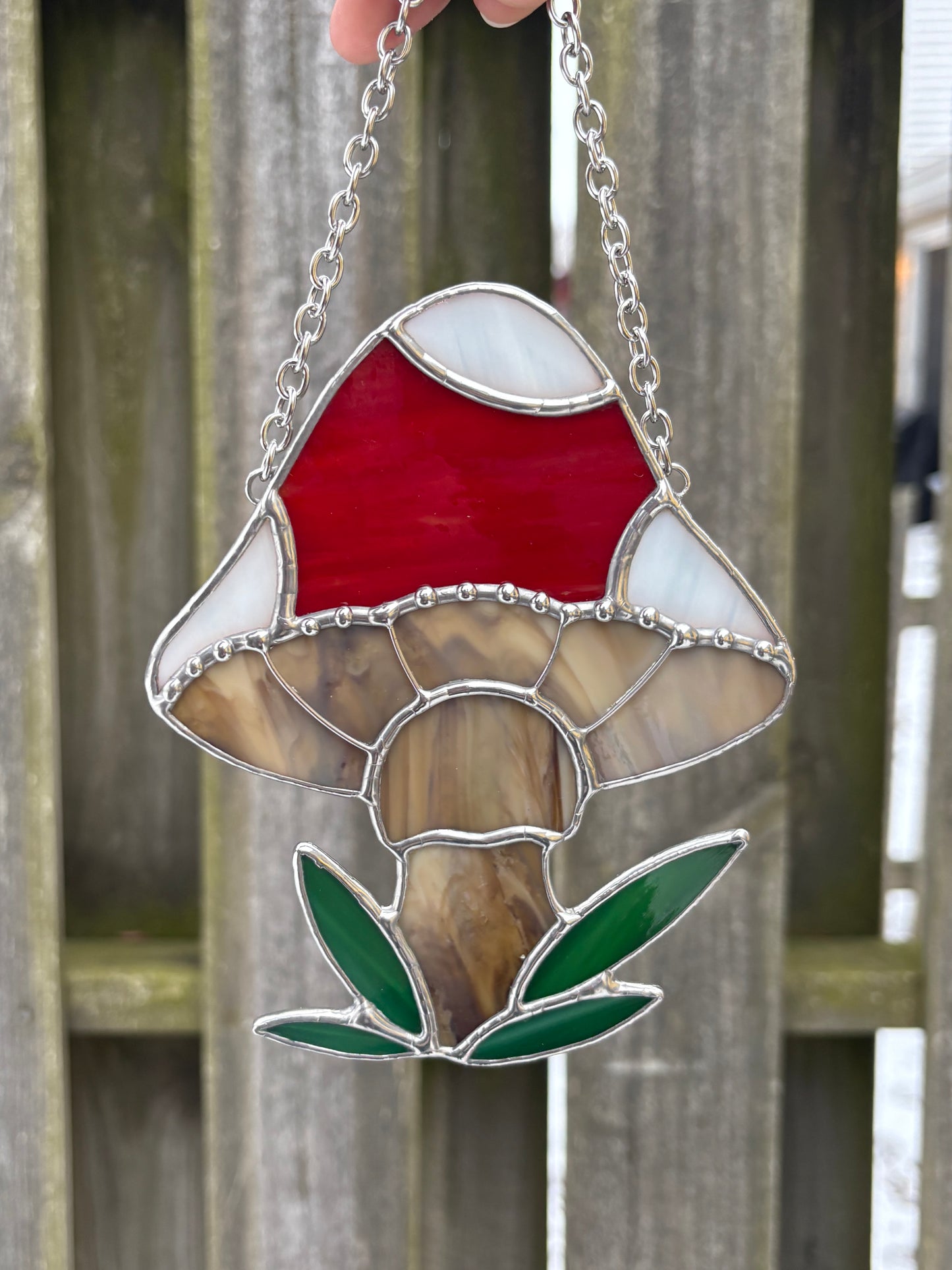 Red Mushroom Cap Stained Glass