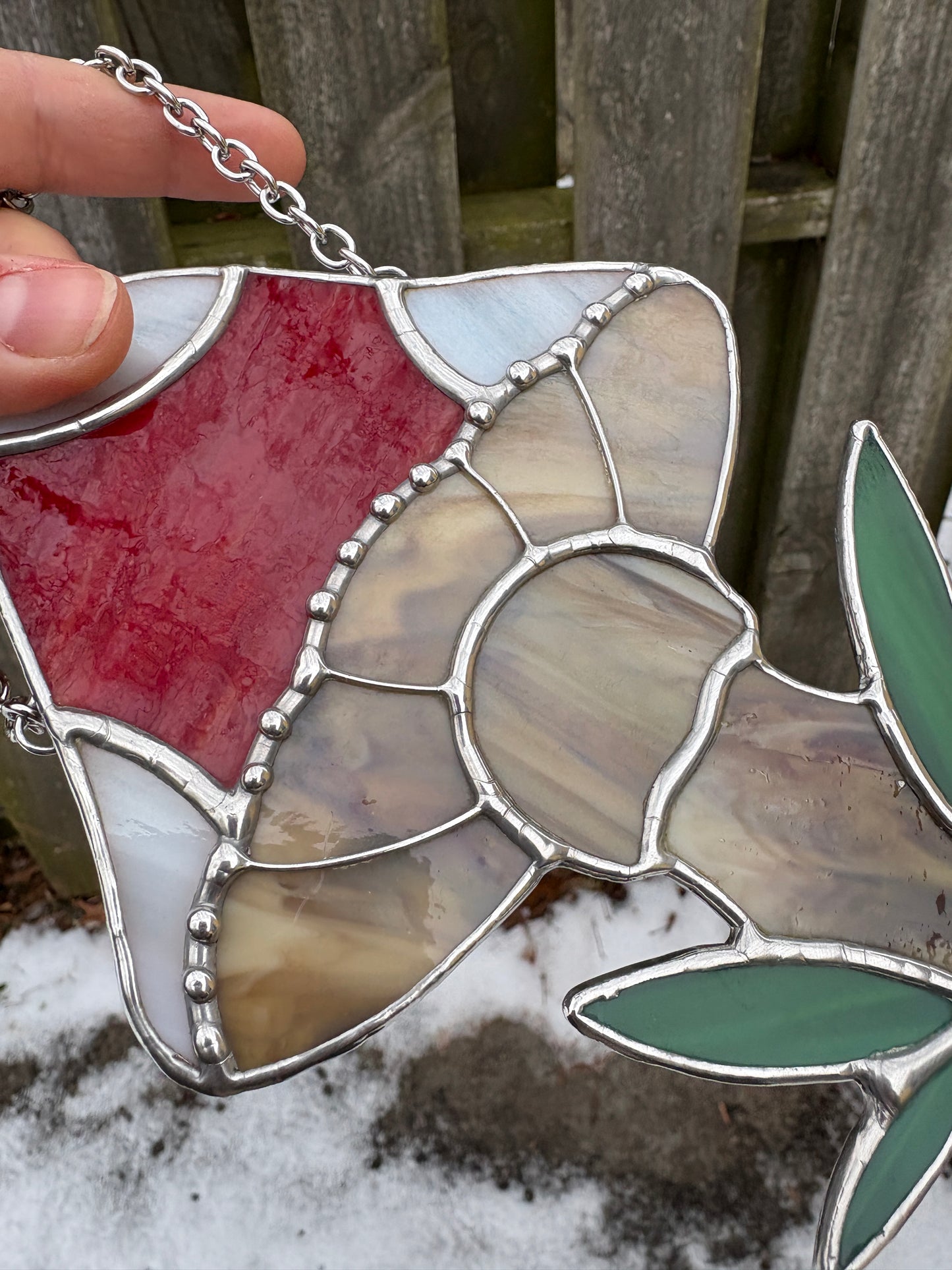Red Mushroom Cap Stained Glass