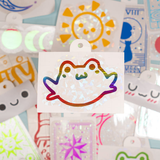 Rainbow Frog Suncatcher Sticker