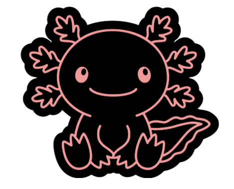 Pink Axolotl Window Cling