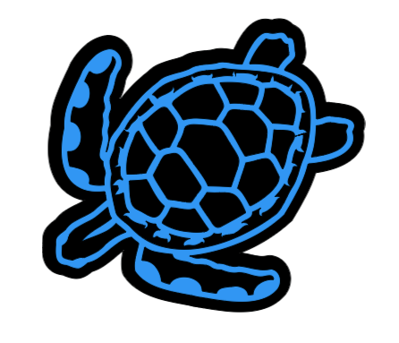 Blue Sea Turtle Window Cling